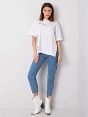 RUE PARIS Valkoinen t-paita, jossa teksti. hinta ja tiedot | Naisten T-paidat | hobbyhall.fi