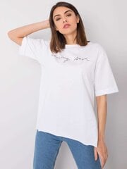RUE PARIS Valkoinen t-paita, jossa teksti. hinta ja tiedot | Naisten T-paidat | hobbyhall.fi