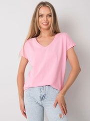 Vaaleanpunainen melange V-kaula-aukkoinen t-paita. hinta ja tiedot | Naisten T-paidat | hobbyhall.fi