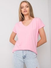 Vaaleanpunainen melange V-kaula-aukkoinen t-paita. hinta ja tiedot | Naisten T-paidat | hobbyhall.fi