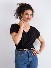 Naisten musta yksivärinen T-paita hinta ja tiedot | Naisten T-paidat | hobbyhall.fi