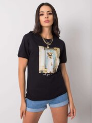 Musta naisten t-paita painatuksella. hinta ja tiedot | Naisten T-paidat | hobbyhall.fi