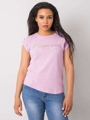 Vaalean violetti plus-koon t-paita applikaatioilla. hinta ja tiedot | Naisten T-paidat | hobbyhall.fi