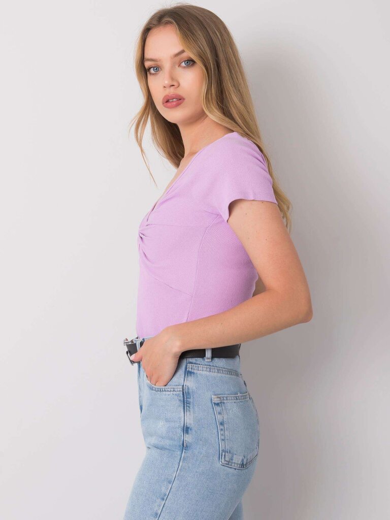 Vaalean violetti pusero, jossa lyhyet hihat. hinta ja tiedot | Naisten T-paidat | hobbyhall.fi