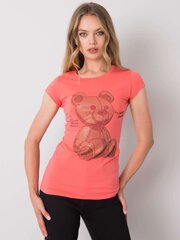 Naisten koralli-t-paita strassilla. hinta ja tiedot | Naisten T-paidat | hobbyhall.fi