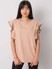 Beige pusero koristeellisilla hihoilla. hinta ja tiedot | Naisten T-paidat | hobbyhall.fi