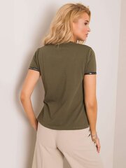 Khaki V-kaula-aukkoinen t-paita. hinta ja tiedot | Naisten T-paidat | hobbyhall.fi