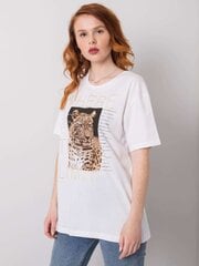 Valkoinen t-paita, jossa eläinkuvio. hinta ja tiedot | Naisten T-paidat | hobbyhall.fi