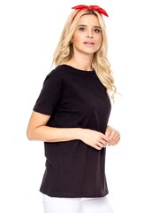 Musta T-paita, jossa pääntie selässä. hinta ja tiedot | Naisten T-paidat | hobbyhall.fi