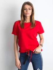 Naisten punainen puuvillainen t-paita. hinta ja tiedot | Naisten T-paidat | hobbyhall.fi
