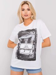 Valkoinen t-paita painatuksella ja applikaatiolla. hinta ja tiedot | Naisten T-paidat | hobbyhall.fi