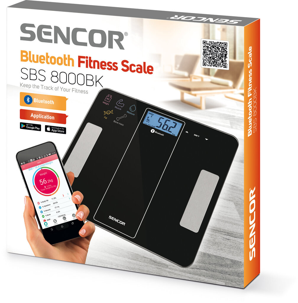 Sencor SBS8000BK Bluetooth hinta ja tiedot | Vaa'at | hobbyhall.fi