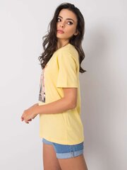 Keltainen t-paita muotiprintillä. hinta ja tiedot | Naisten T-paidat | hobbyhall.fi
