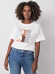 Naisten valkoinen t-paita painatuksella. hinta ja tiedot | Naisten T-paidat | hobbyhall.fi