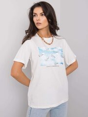 Naisten valkoinen t-paita painatuksella. hinta ja tiedot | Naisten T-paidat | hobbyhall.fi