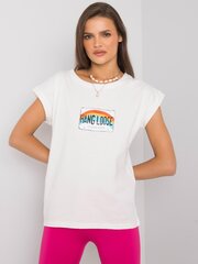 Naisten Valkoinen puuvillainen t-paita. Universaali hinta ja tiedot | Naisten T-paidat | hobbyhall.fi
