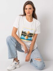 Valkoinen naisten t-paita painatuksella. L hinta ja tiedot | Naisten T-paidat | hobbyhall.fi