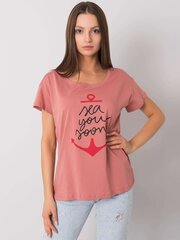 Vaaleanpunainen t-paita, jossa teksti. Universaali hinta ja tiedot | Naisten T-paidat | hobbyhall.fi