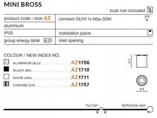 Kattovalaisin Azzardo AZ1711 Mini Bross hinta ja tiedot | Kattovalaisimet | hobbyhall.fi