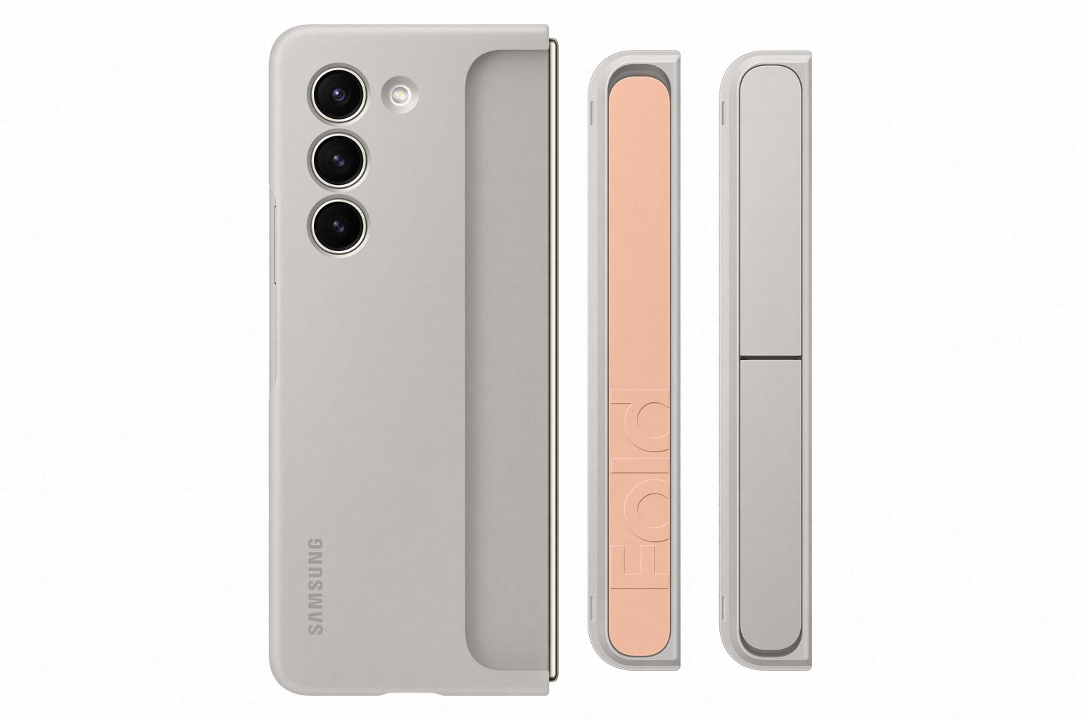 MF946CUE seisova suojakotelo hihnalla, sopiva Samsung Galaxy Fold 5:lle, beige värinen hinta ja tiedot | Puhelimen kuoret ja kotelot | hobbyhall.fi