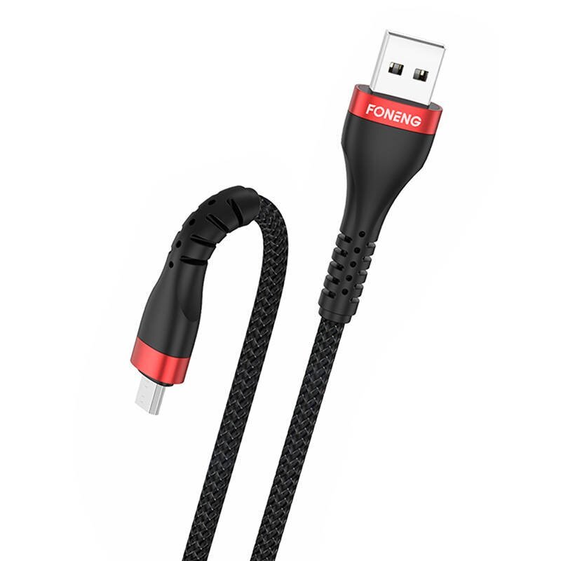 Kaapeli USB - Micro USB Foneng, x82 Armoured 3A, 1m (musta) hinta ja tiedot | Puhelinkaapelit | hobbyhall.fi