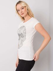 Valkoinen naisten t-paita kallolla. L hinta ja tiedot | Naisten paidat | hobbyhall.fi