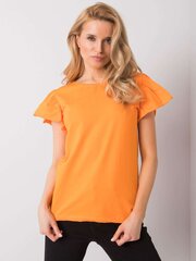 Naisten oranssi puuvillainen t-paita. hinta ja tiedot | Naisten paidat | hobbyhall.fi
