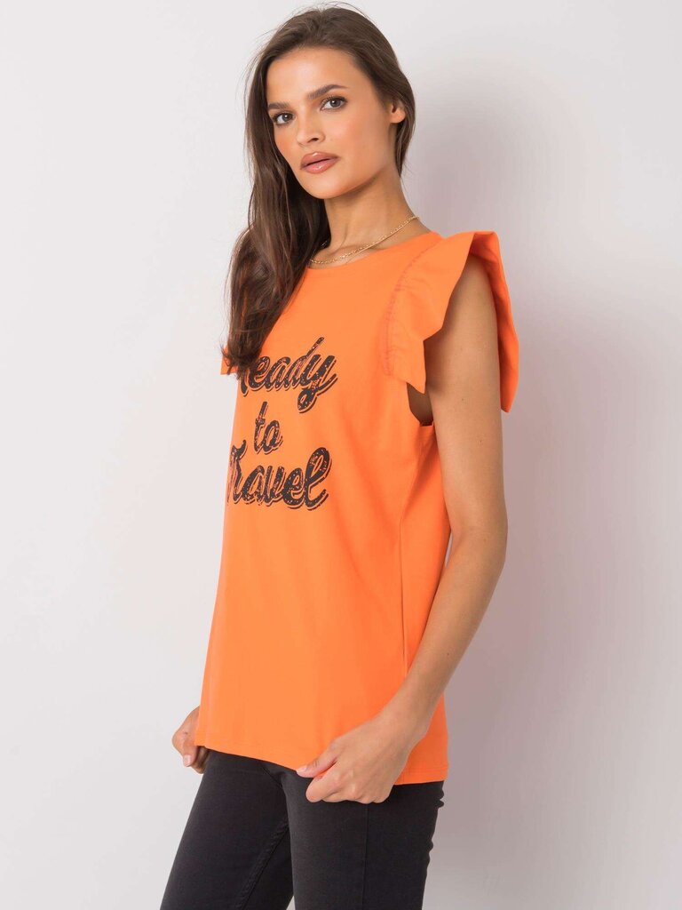 Naisten oranssi pusero printillä. hinta ja tiedot | Naisten paidat | hobbyhall.fi