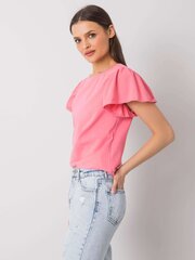Naisten vaaleanpunainen puuvillainen t-paita. hinta ja tiedot | Naisten paidat | hobbyhall.fi