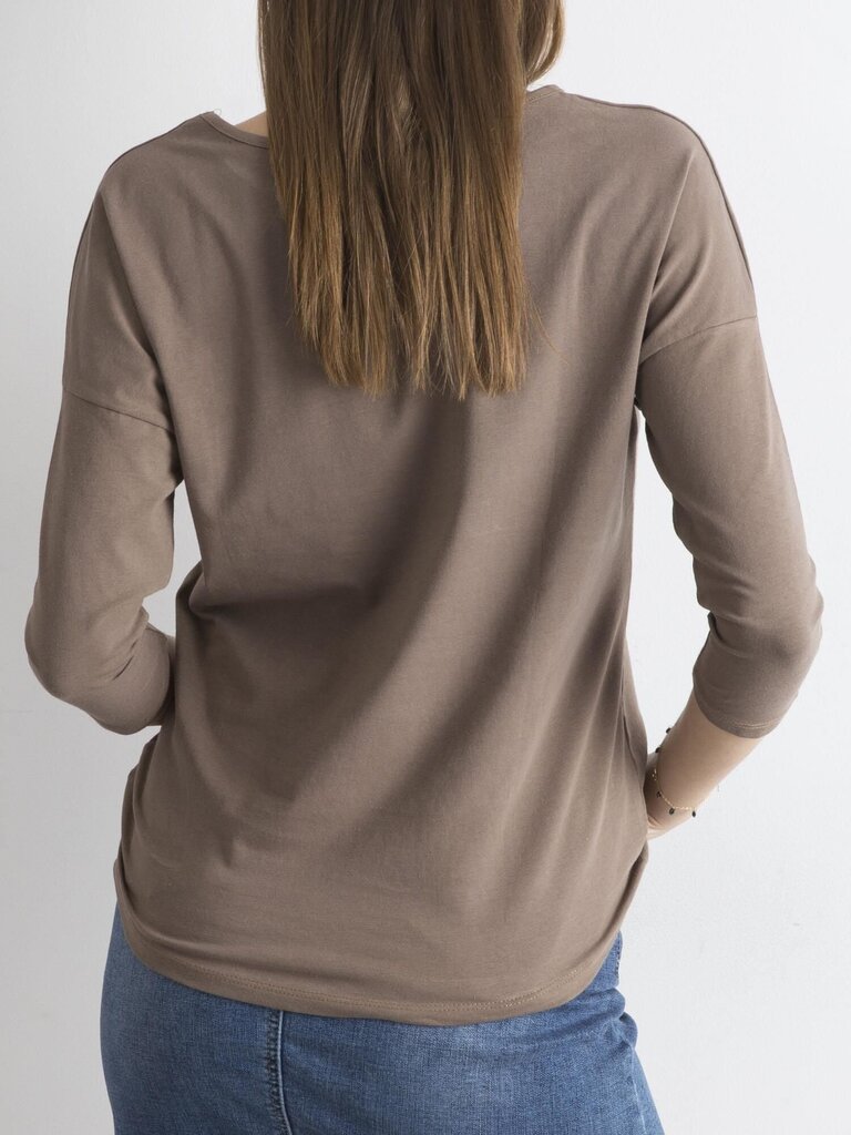 Ruskea pusero, jossa 3/4-hihat. XL hinta ja tiedot | Naisten paidat | hobbyhall.fi