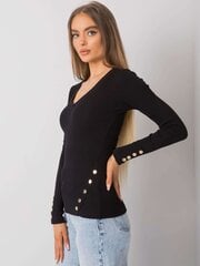 RUE PARIS Naisten musta pusero, jossa pitkät hihat. hinta ja tiedot | Naisten paidat | hobbyhall.fi