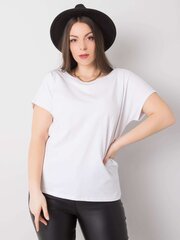 Valkoinen plus kokoinen puuvillainen t-paita. hinta ja tiedot | Naisten paidat | hobbyhall.fi