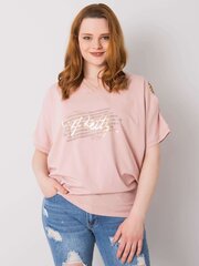 Vaaleanpunainen plus kokoinen pusero, jossa leikkaukset hihoissa. Universaali hinta ja tiedot | Naisten paidat | hobbyhall.fi