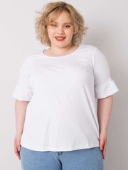 Plus-kokoinen valkoinen pusero koristeellisilla hihoilla. hinta ja tiedot | Naisten paidat | hobbyhall.fi