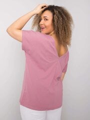 Vaaleanpunainen plus kokoinen puuvillainen t-paita. XXXL hinta ja tiedot | Naisten paidat | hobbyhall.fi