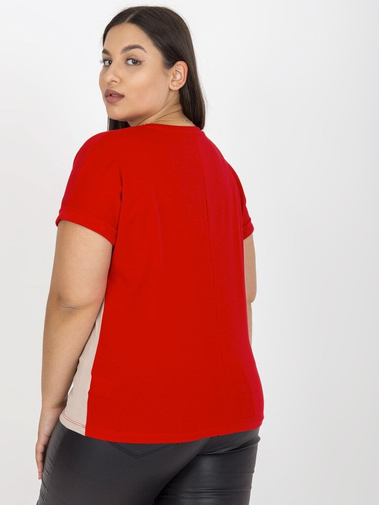 Naisten punainen plus-koon T-paita hinta ja tiedot | Naisten paidat | hobbyhall.fi