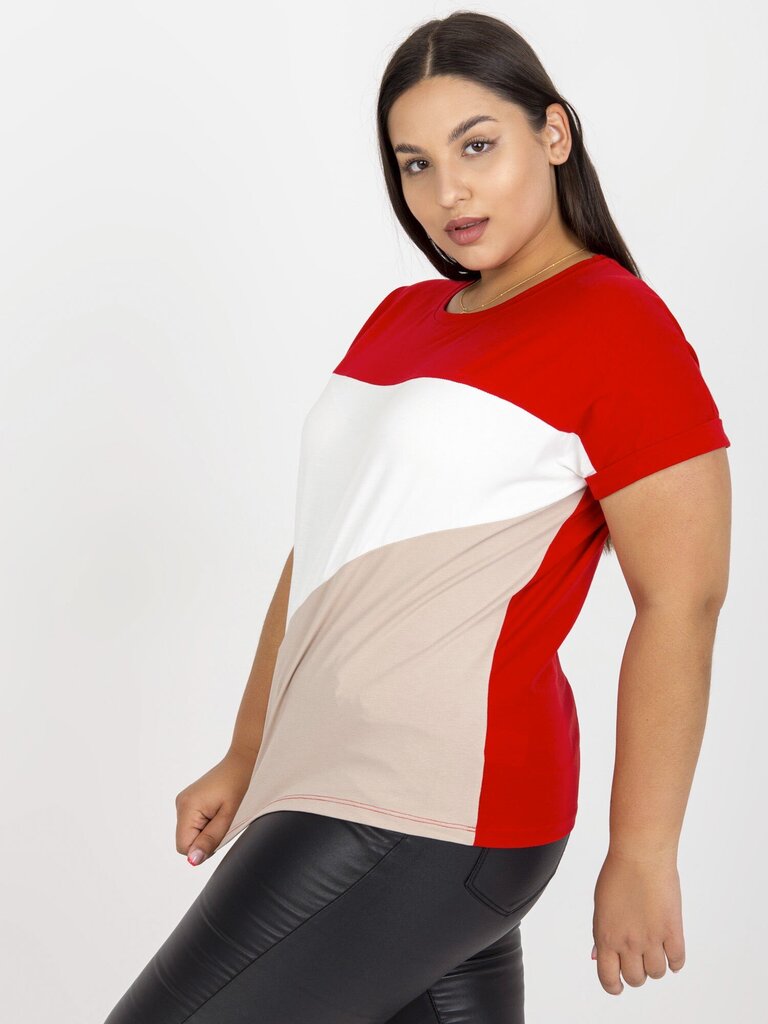 Naisten punainen plus-koon T-paita hinta ja tiedot | Naisten paidat | hobbyhall.fi