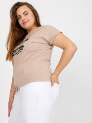 Naisten plus kokoinen beige T-paita hinta ja tiedot | Naisten paidat | hobbyhall.fi