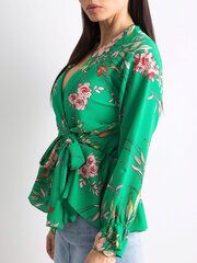 Vihreä kukkapusero sidoksilla. hinta ja tiedot | Naisten paidat | hobbyhall.fi