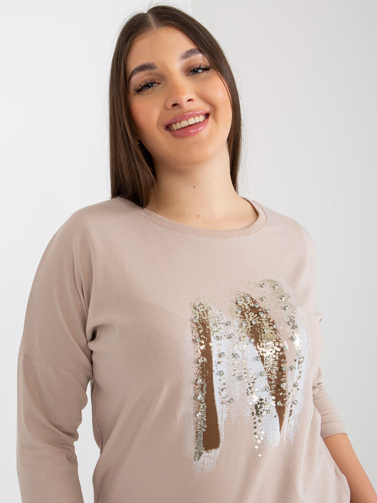 Naisten beige Plus-kokoinen pusero hinta ja tiedot | Naisten paidat | hobbyhall.fi