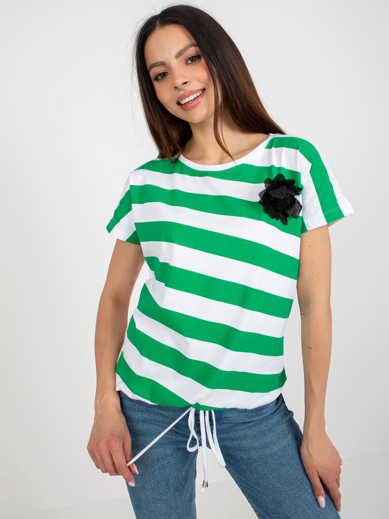 Naisten valko-vihreä T-paita printillä hinta ja tiedot | Naisten paidat | hobbyhall.fi