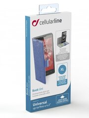 Universal Book case XL up to 4.2 by Cellular Blue hinta ja tiedot | Puhelimen kuoret ja kotelot | hobbyhall.fi