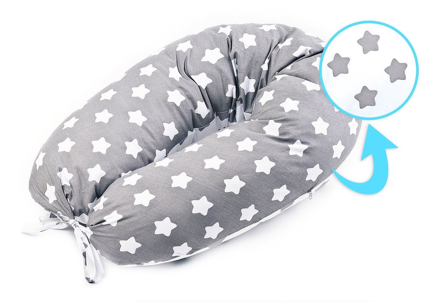 Syöttötyyny Sensillo Maternity Croll Xl Grey Stars, 180 cm hinta ja tiedot | Imetystyynyt | hobbyhall.fi