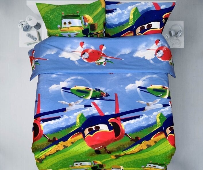 3-osainen vuodevaatesetti Super Wings, 100 x 135 cm hinta ja tiedot | Vuodevaatteet lapsille | hobbyhall.fi