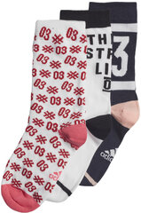 Adidas Sukat YA GR Scks 3PP White Black Red hinta ja tiedot | Tyttöjen sukat ja sukkahousut | hobbyhall.fi