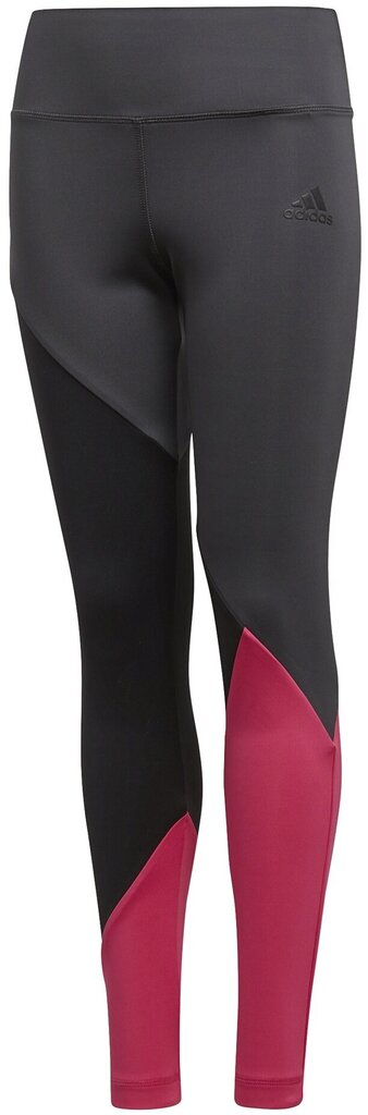 Adidas Elastinen Yg TR Cb Tights Grey Pink hinta ja tiedot | Tyttöjen leggingsit ja housut | hobbyhall.fi