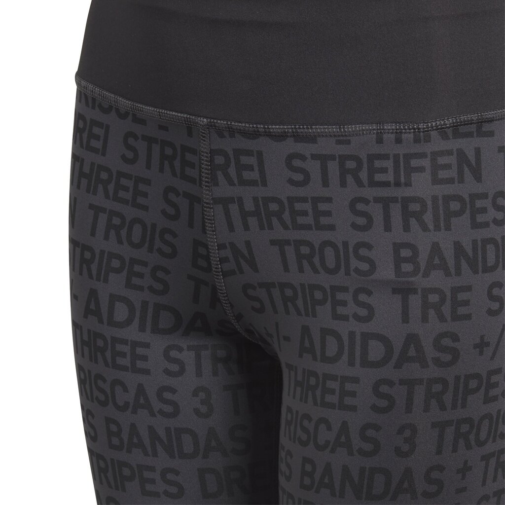 Adidas Elastinen YG TR Brand Tights Black hinta ja tiedot | Tyttöjen leggingsit ja housut | hobbyhall.fi
