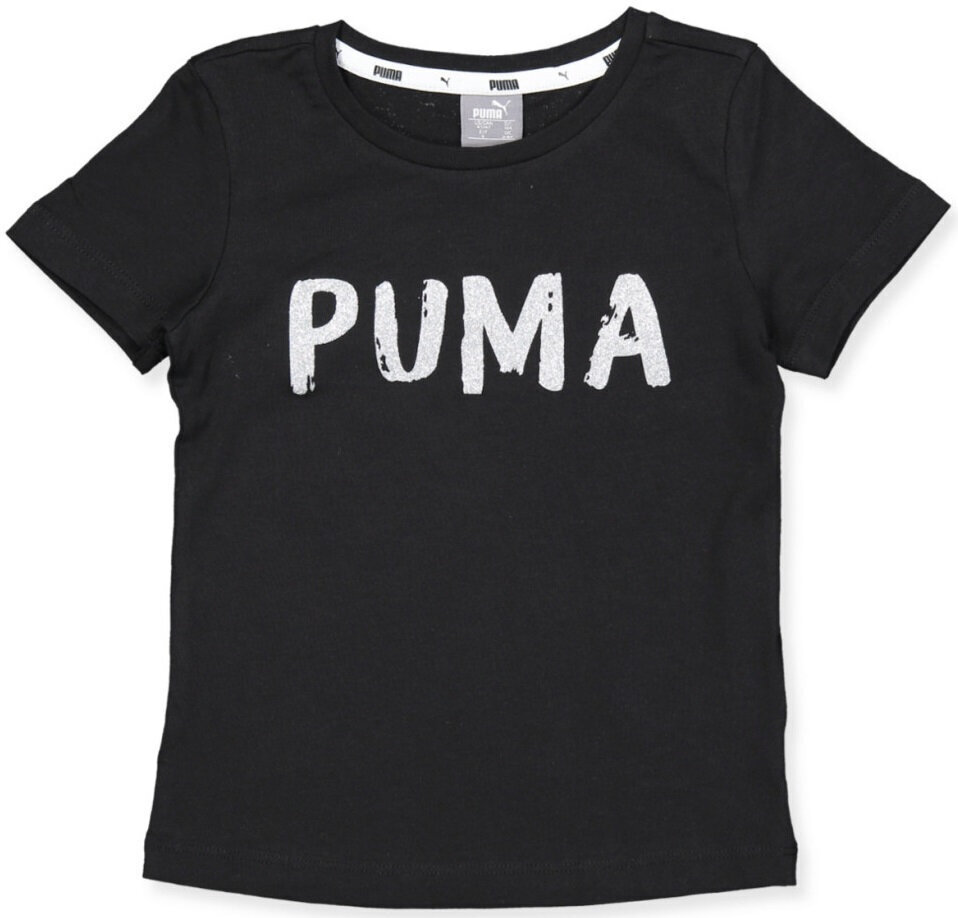 Puma Puserot Alpha Tee G Black hinta ja tiedot | Tyttöjen paidat | hobbyhall.fi