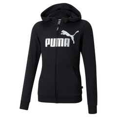 Puma Jumpperi Ess+ Logo Full-Zip Hoodie Black 587048 01 hinta ja tiedot | Tyttöjen neuleet, liivit ja jakut | hobbyhall.fi