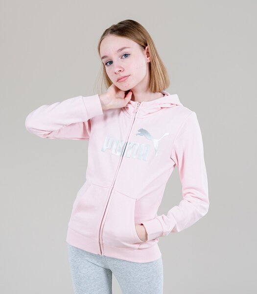 Puma huppari Ess+ Logo Full-Zip Hoodie Pink 846959 16